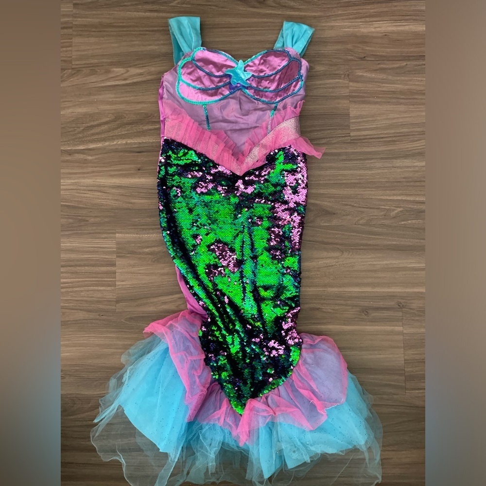 Mermaid Sequin Kids Costume - Pink, Green, and Blue with sequins size 7/8 Girls